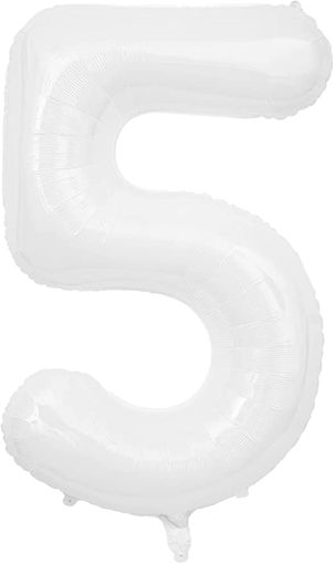Picture of FOIL BALLOON NUMBER 5 WHITE 40 INCH